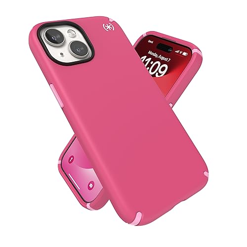 Speck Iphone 15 Case Built For Magsafe, Drop Protection For Iphone 15, Iphone 14, Iphone 13 Scratch Resistant, Soft Touch, 6.1 Inch Phone Case Presidio2 Pro Digital Pink/Blossom Pink/White