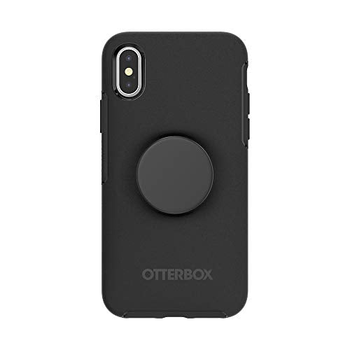 Otter + Pop For Iphone X And Xs: Otterbox Symmetry Series Case With Popsockets Swappable Poptop Black And Aluminum Black