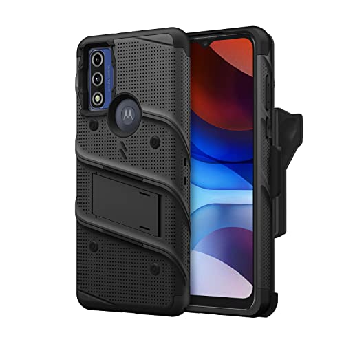 Zizo Bolt Bundle For Moto G Pure Case With Screen Protector Kickstand Holster Lanyard Black