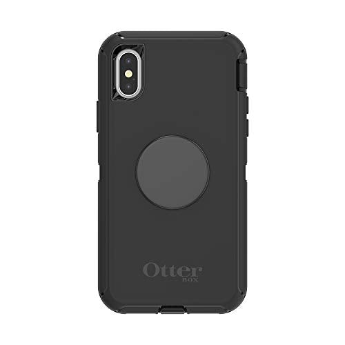 Otter + Pop For Iphone X And Xs: Otterbox Defender Series Case With Popsockets Swappable Poptop Black And Aluminum Black