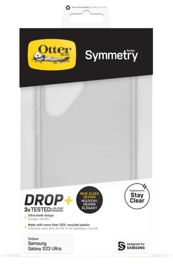 Otterbox Samsung Galaxy S23 Ultra (Only) Symmetry Clear Series Case Clear Ultra-Sleek Wireless Charging Compatible Raised Edges Protect Camera & Screen