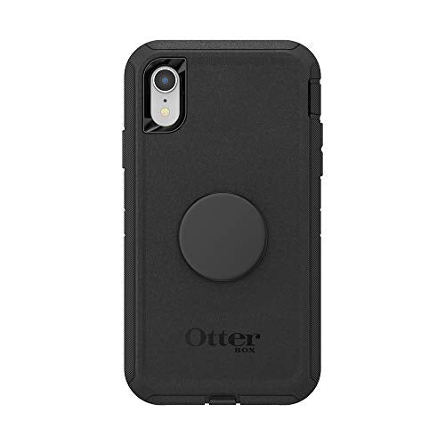 Otter + Pop For Iphone Xr: Otterbox Defender Series Case With Popsockets Swappable Poptop Black And Aluminum Black