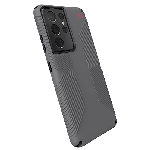 Speck Products Presidio2 Grip Samsung Galaxy S21 Ultra 5g, Graphite Grey/Black/Bold Red