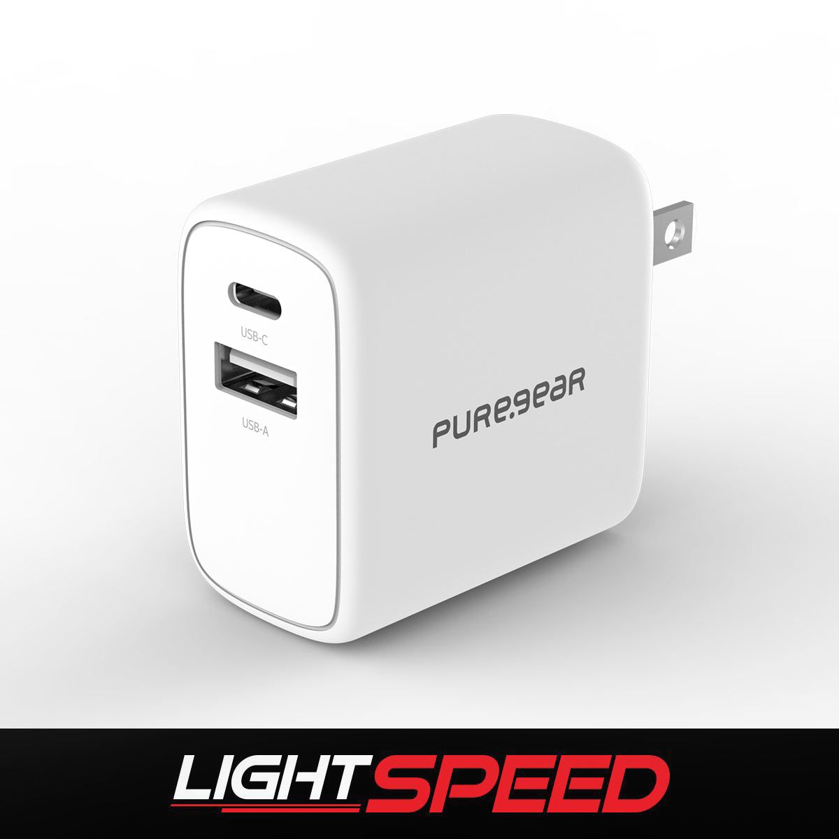 Puregear Lightspeed 30w Dual Port Usb-A + Usb-C Pd Wall Charger White