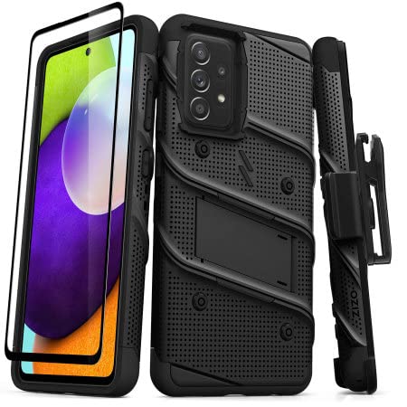 Zizo Bolt Bundle For Galaxy A53 5g Case With Screen Protector Kickstand Holster Lanyard Black