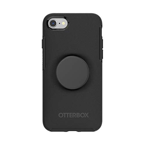 Otter + Pop For Iphone Se, 7 And 8: Otterbox Symmetry Series Case With Popsockets Swappable Poptop Black And Aluminum Black