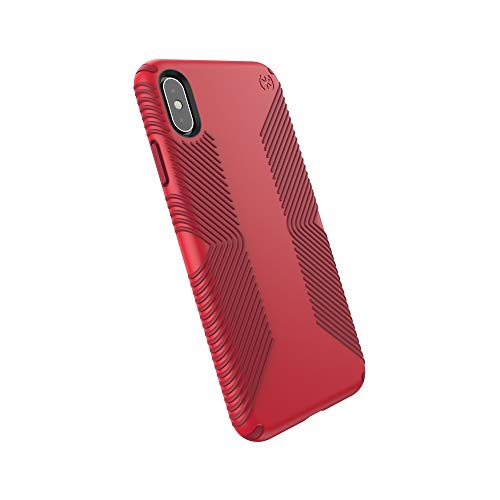 Speck Products Presidio Grip Iphone Xs Max Case, Heartrate Red/Vermillion Red, 120199-7778